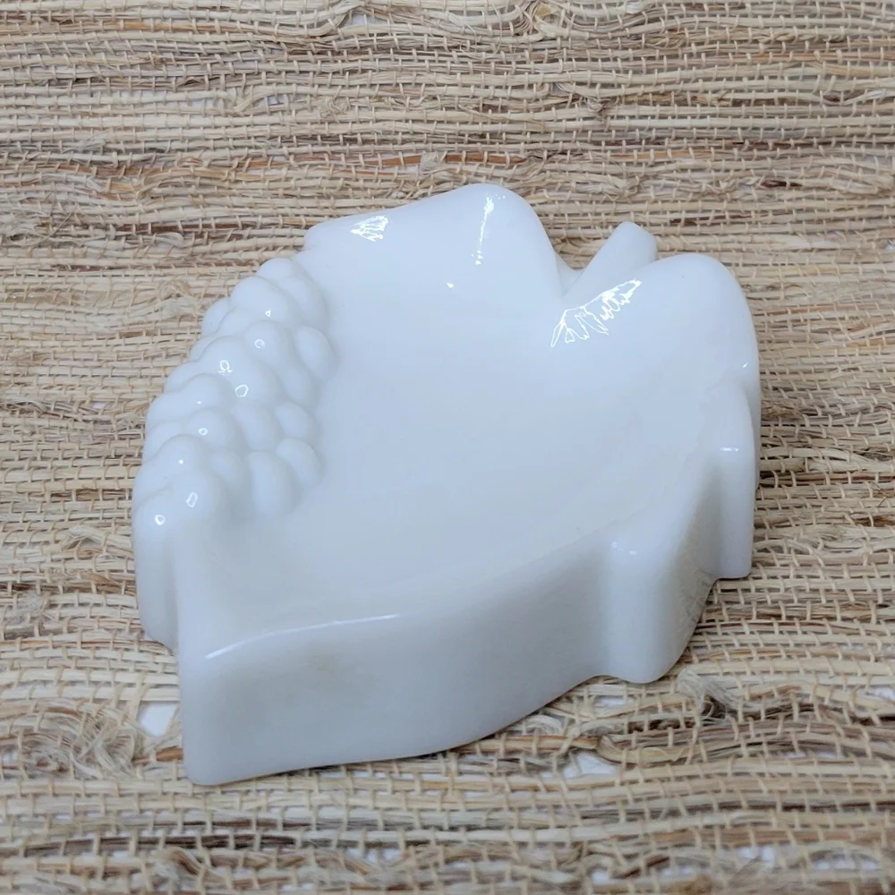 Vintage Grapes On Leaf Milk Glass by Imperial Glass-Ohio Trinket Tray Ashtray